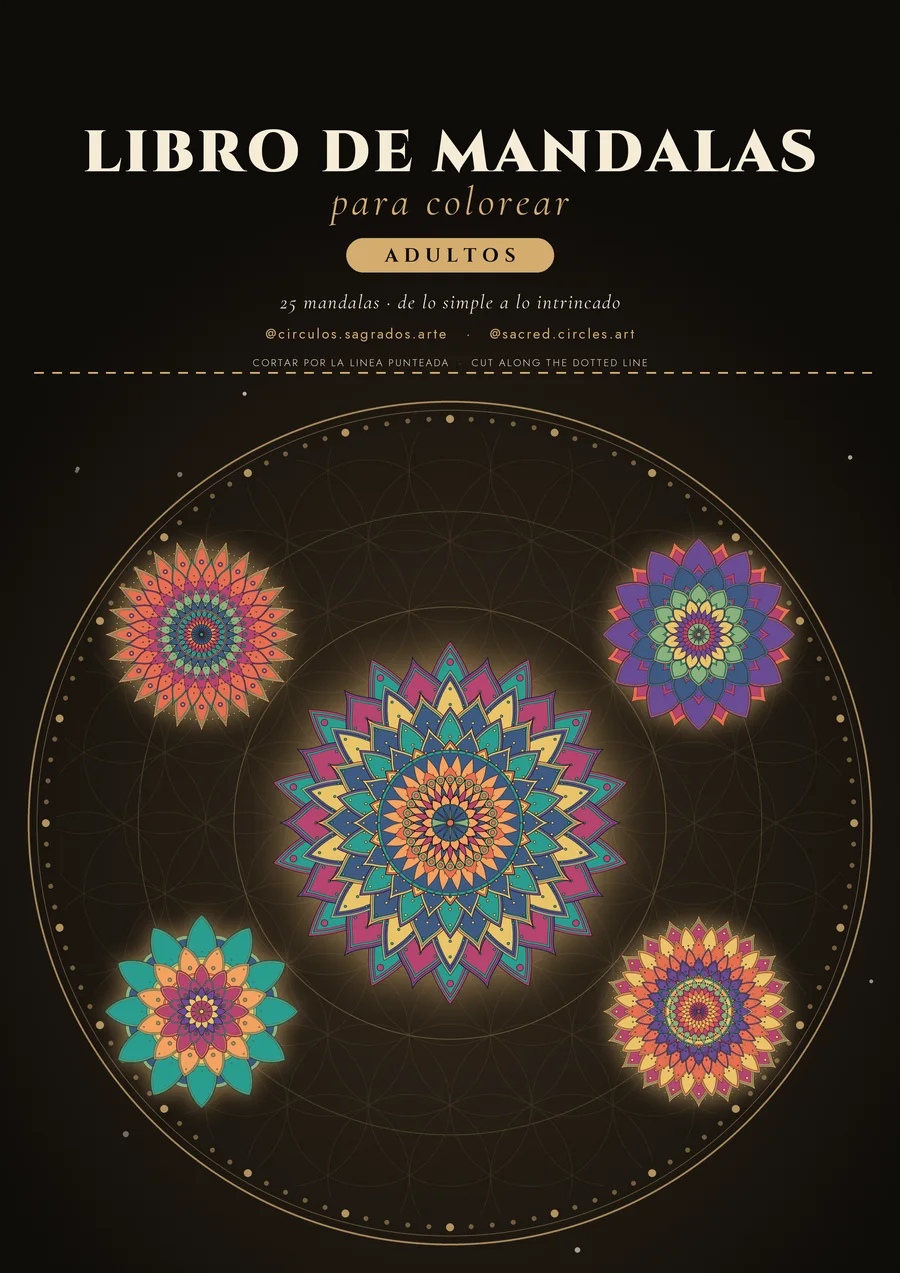 Portada del Libro de Mandalas para colorear, adultos